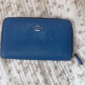 Coach Royal Blue Leather Zip Wallet